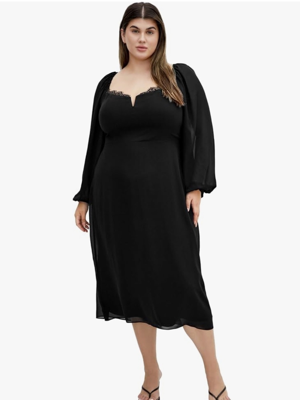 City Chic black ‘Orla’ midi length v-neck pullover dress . Size 18 NWT
